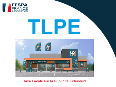 Illustration de la TLPE avec un bâtiment commercial arborant plusieurs enseignes